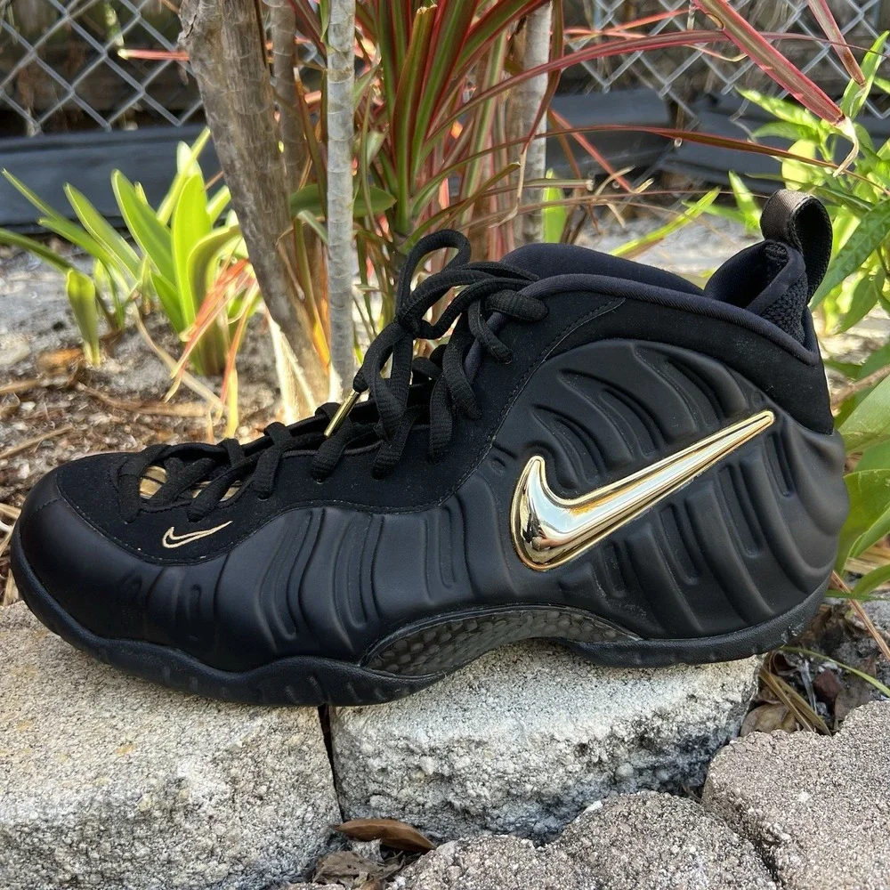 Nike Air Foamposite Pro Black Metallic Gold 624041-009 2018 Men's Size 12